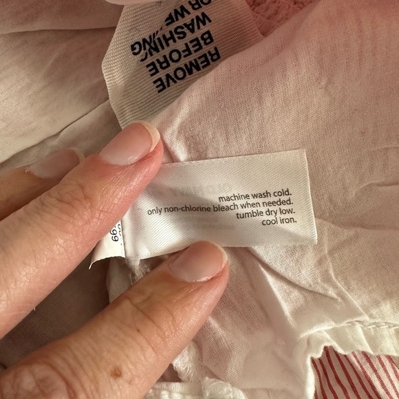 Old Navy Girls Red and White Striped Ruffle Spaghetti Strap Tank Top Size 12M - Picture 9 of 10